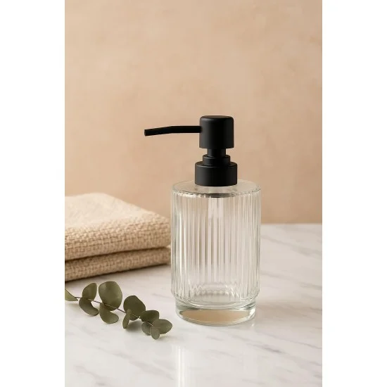 Cam Şeffaf Sıvı Sabunluk 200 ml Banyo Lavabo