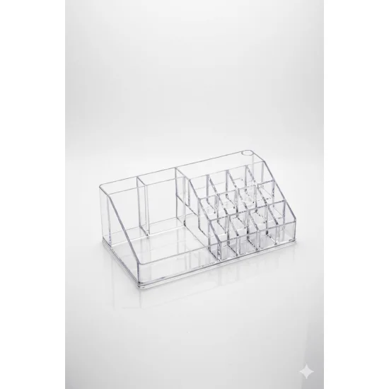 Şeffaf Akrilik Banyo Kozmetik Düzenleyici Organizer 13x22x8 cm