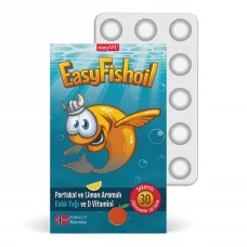 Easy Fish Oil Portakal ve Limon Aromalı Balık Yağı ve D Vitamini Çiğnenebilir 30 Tablet