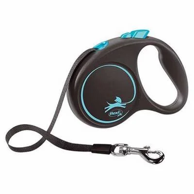 Black Design Otomatik Şerit Köpek Gezdirme Tasması Small 5 Mt Mavi