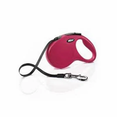 New Classic Otomatik Şerit Köpek Gezdirme Tasması Medium 5 Mt Kırmızı