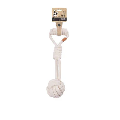 Coto Tug Ball Örgü Köpek Oyuncağı Beyaz 36 Cm