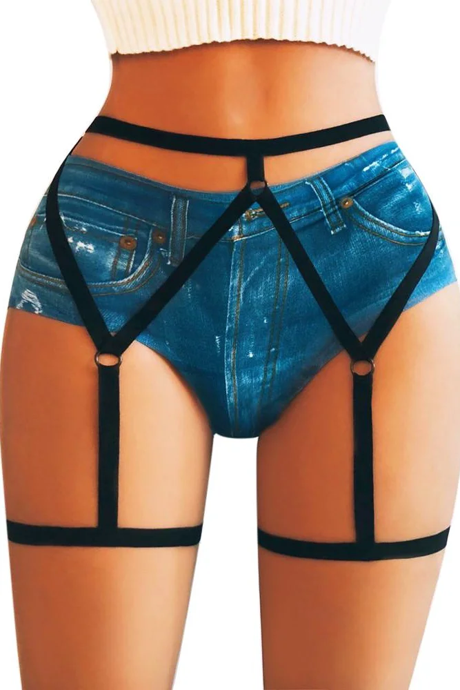 Bacak Bantlı Siyah Jartiyer BRF1255