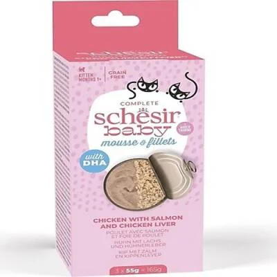 Babycat Somon ve Tavuk Ciğerli Yavru Kedi Konservesi 3x55 Gr