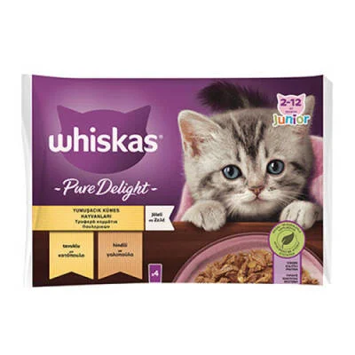 Pouch Pure Delight Jöle İçinde Tavuklu ve Hindili Yavru Kedi Konservesi 4x85 Gr