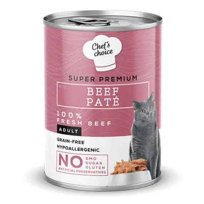 Pate Beef Biftekli Tahılsız Ezme Yetişkin Kedi Konservesi 12 Adet 400 Gr