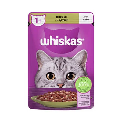 Pouch Jöle İçinde Kuzulu Yetişkin Kedi Konservesi 12 Adet 85 Gr