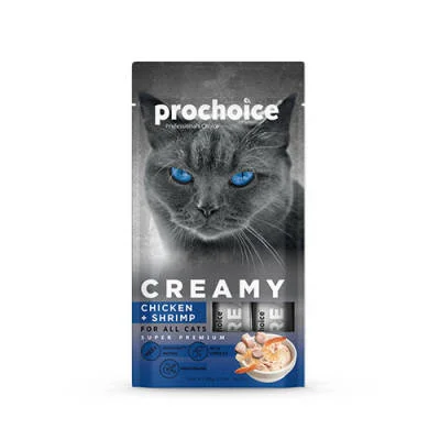 Creamy Tavuklu ve Karidesli Sıvı Kedi Ödül Maması 4x15 Gr