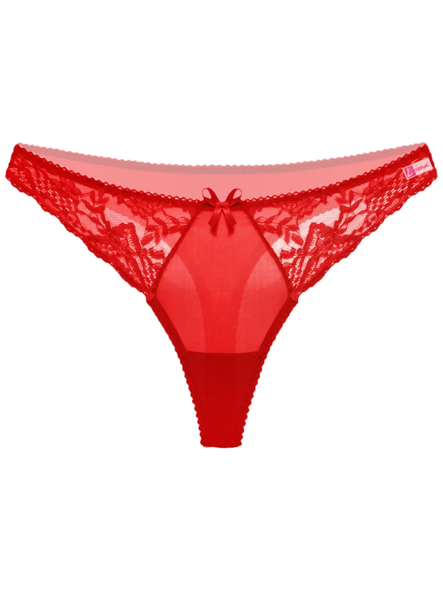 Kırmızı Dantelli Fantezi G String Külot