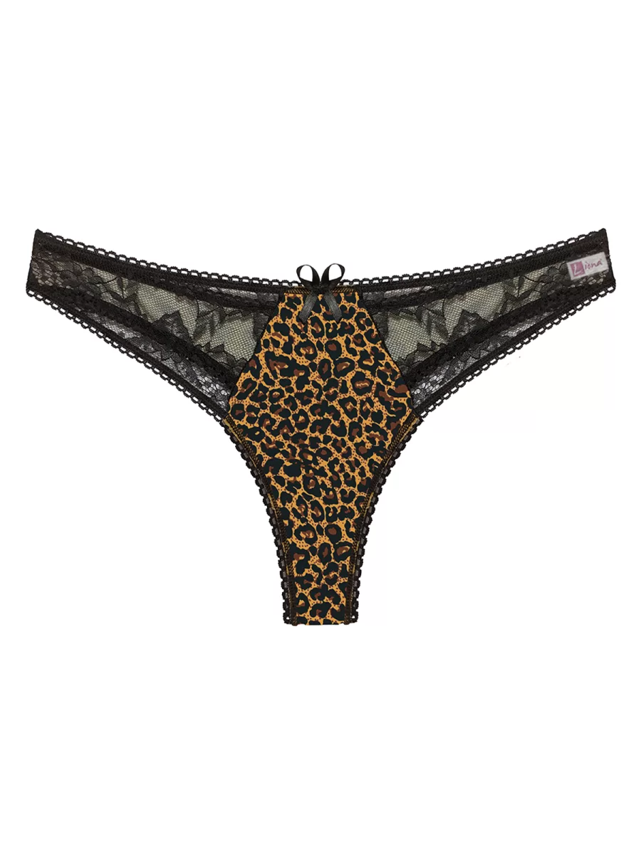 Leopar Desenli Dantelli Fantezi G String Külot