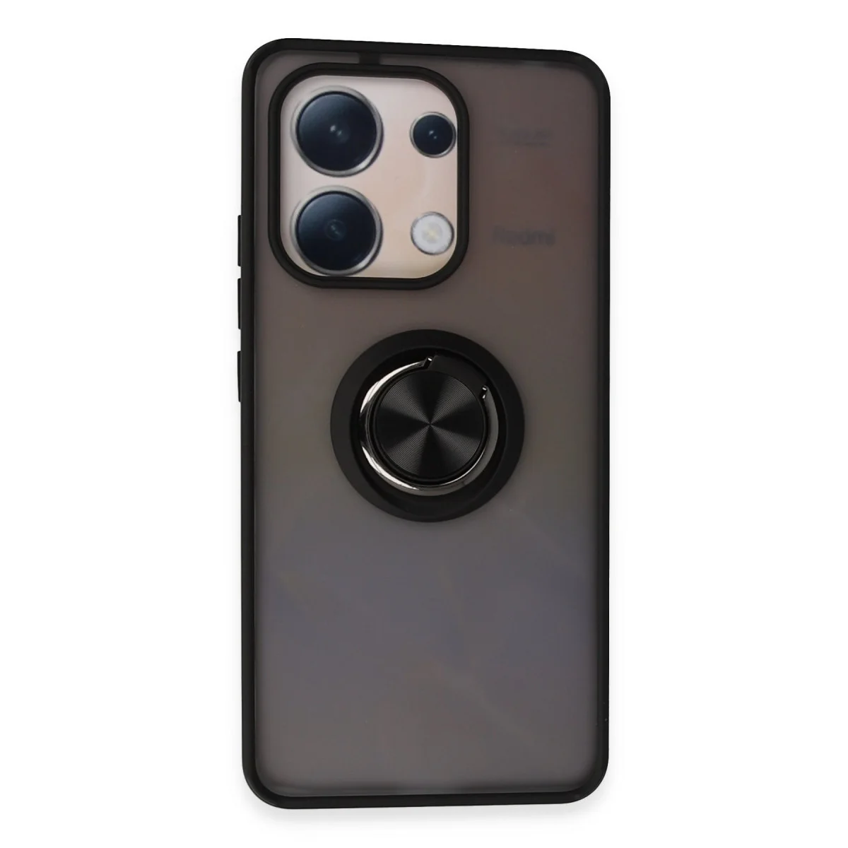 Redmi Note 13 4G Kılıf Montreal Yüzüklü Silikon Kapak - Siyah