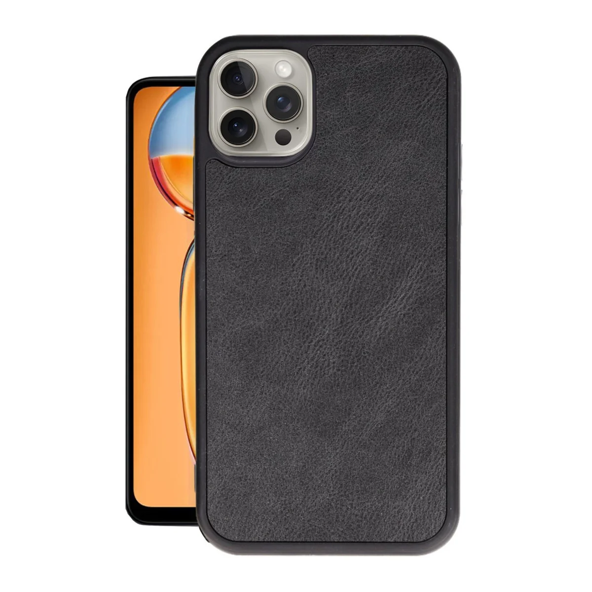 iPhone 15 Pro Kılıf Aras Deri Kapak - Siyah
