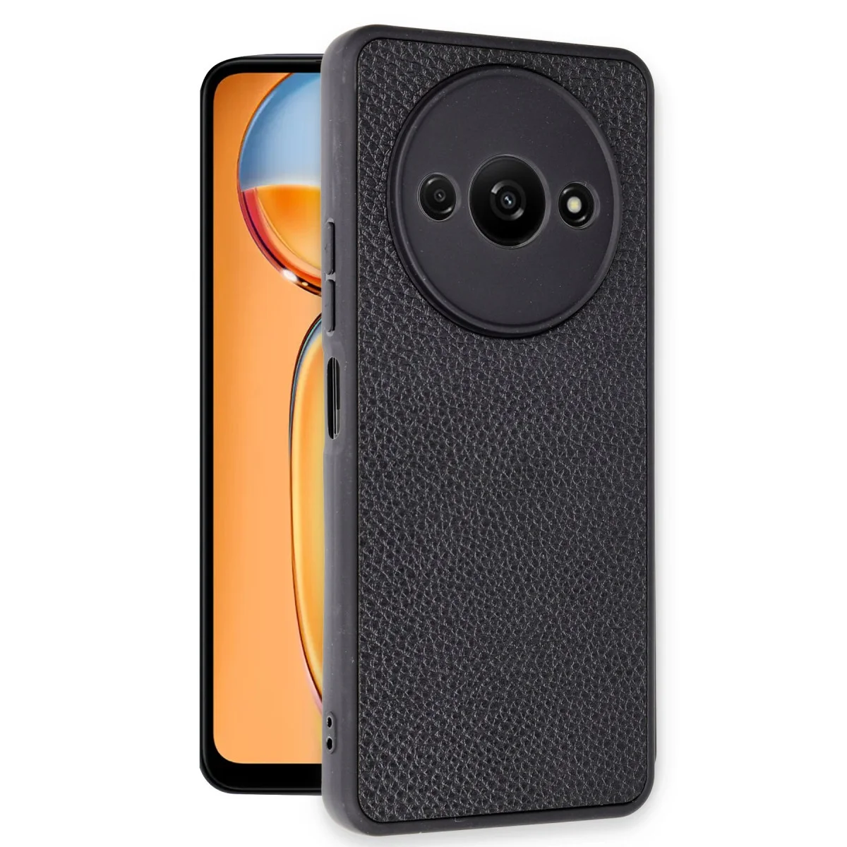 Redmi A3 4G Kılıf Aras Deri Kapak - Siyah