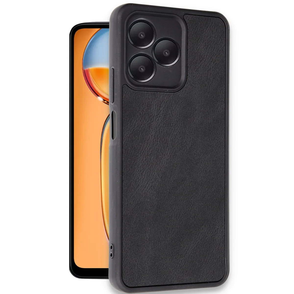 Realme Note 50 4G Kılıf Aras Deri Kapak - Siyah