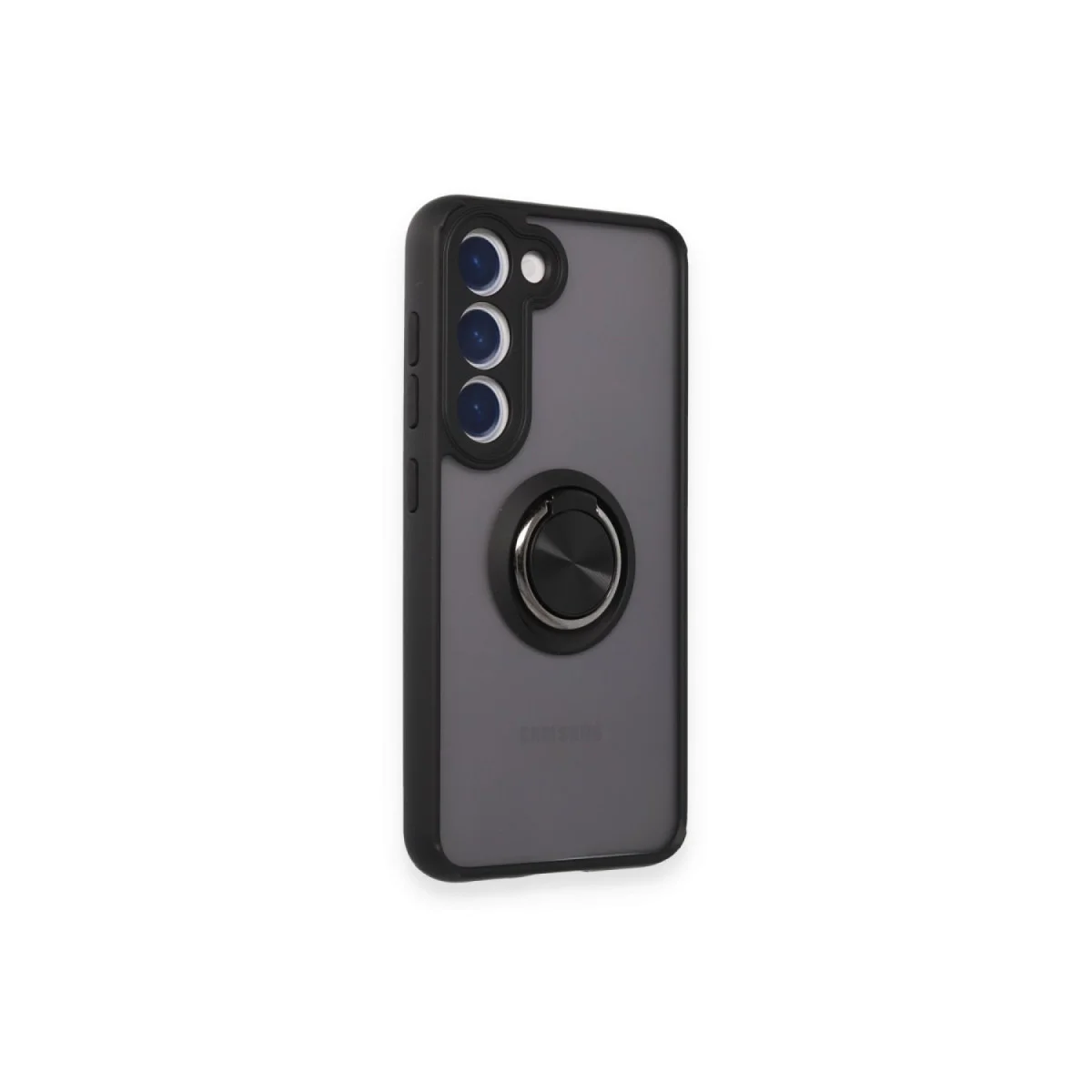 Galaxy S24 FE Kılıf Montreal Yüzüklü Silikon Kapak - Siyah