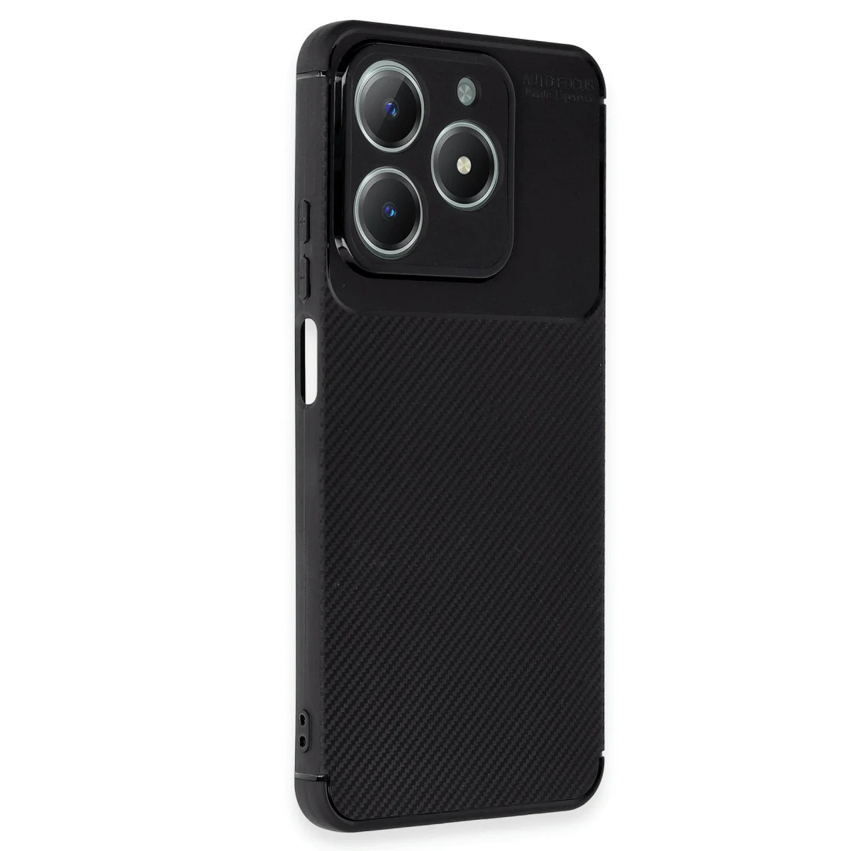 Realme C61 Kılıf Auto Focus Karbon Kapak - Siyah