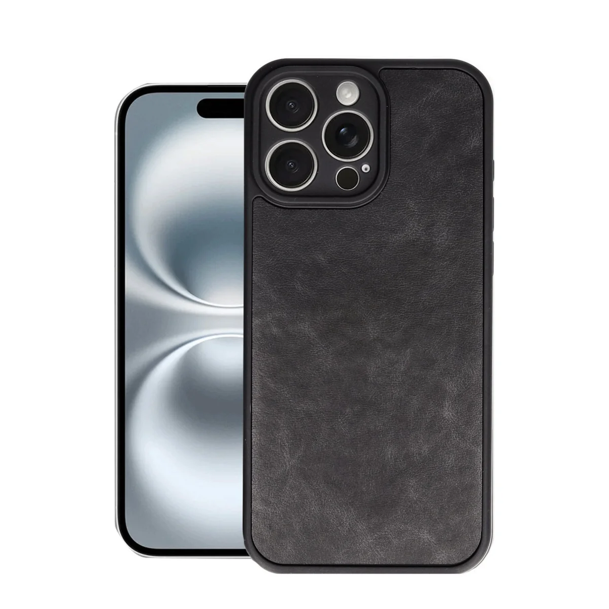 iPhone 16 Pro Kılıf Aras Deri Kapak - Siyah