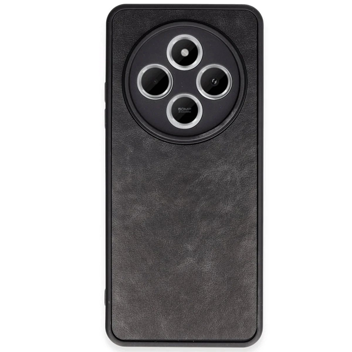 Redmi 14C Kılıf Aras Deri Kapak - Siyah