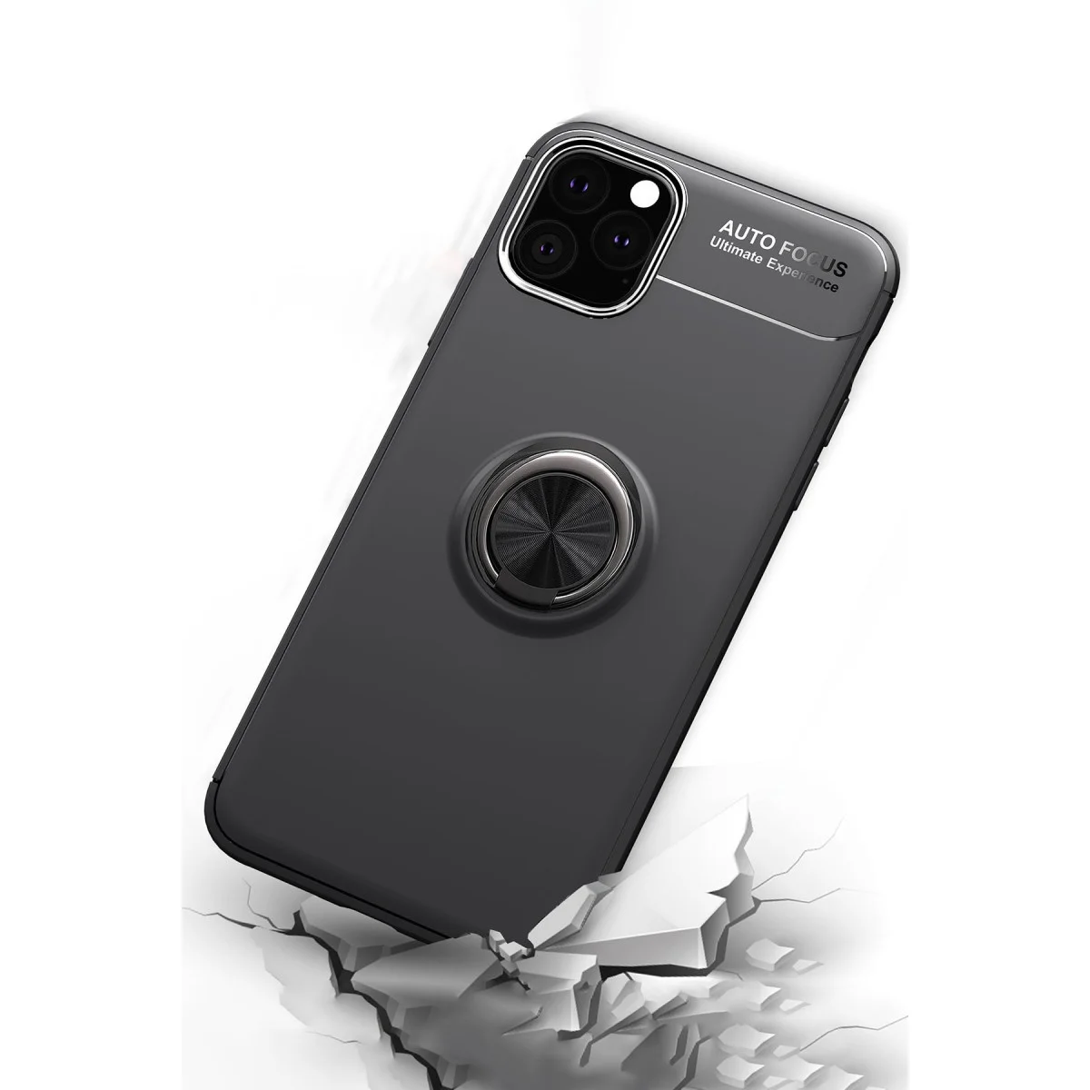 iPhone 11 Pro Max Kılıf Range Yüzüklü Silikon - Siyah