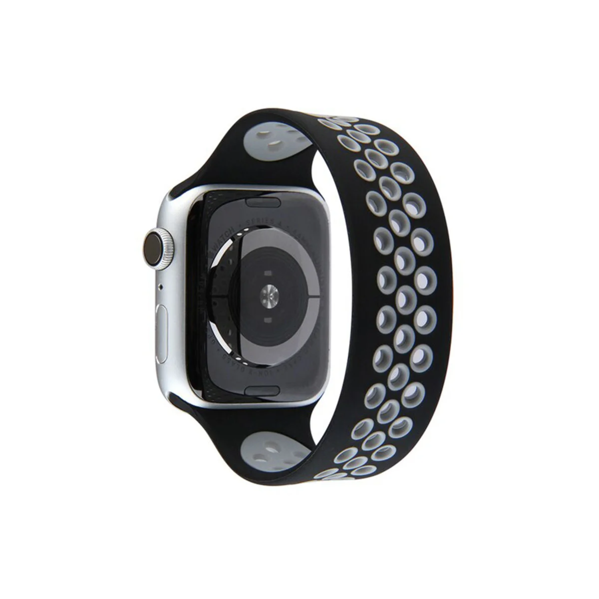 Watch 42mm Ayarlı Delikli Silikon Kordon - Siyah-Gri