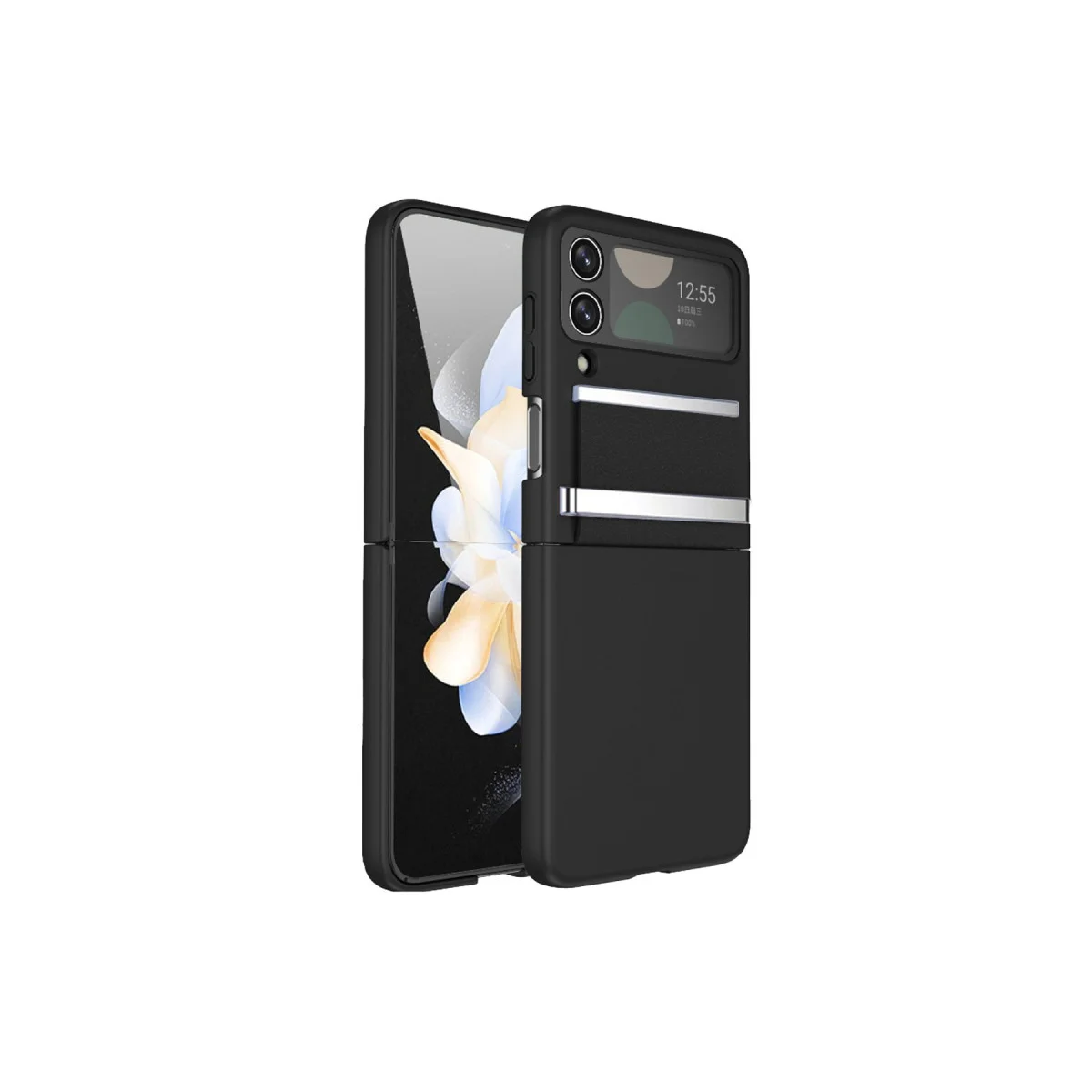 Galaxy Z Flip 3 Kılıf Belt Flip Kapak - Siyah