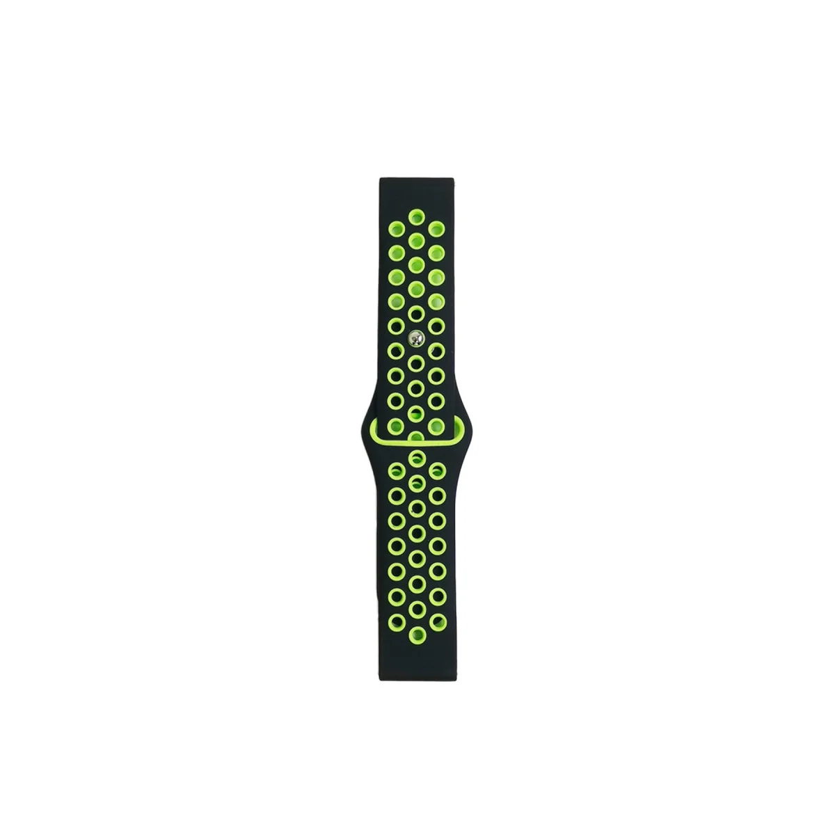 Watch 20mm Spor Delikli Kordon - Siyah-Yeşil