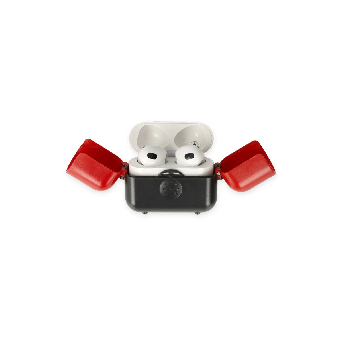Airpods 3 (3.nesil) Basmalı Kılıf - Siyah-Kırmızı