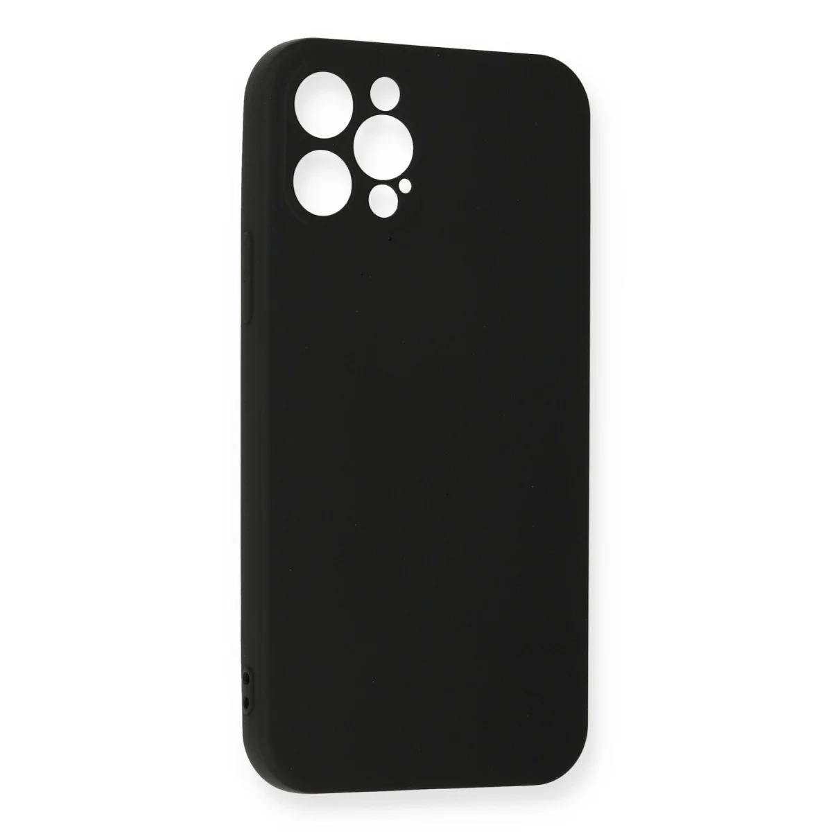iPhone 12 Pro Max Kılıf Nano içi Kadife Silikon - Siyah
