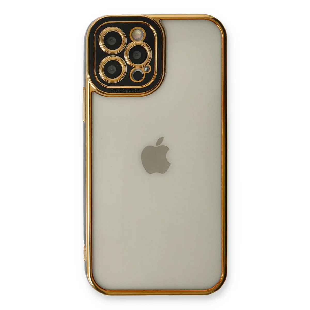 iPhone 12 Pro Kılıf Liva Lens Silikon - Siyah