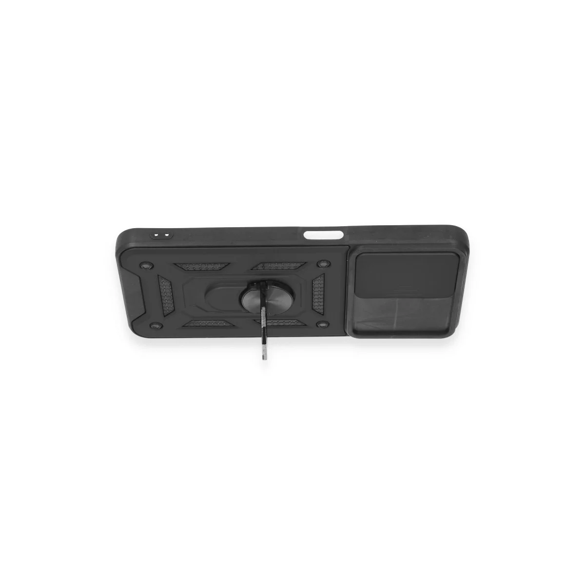 Realme C35 Kılıf Pars Lens Yüzüklü Silikon - Siyah