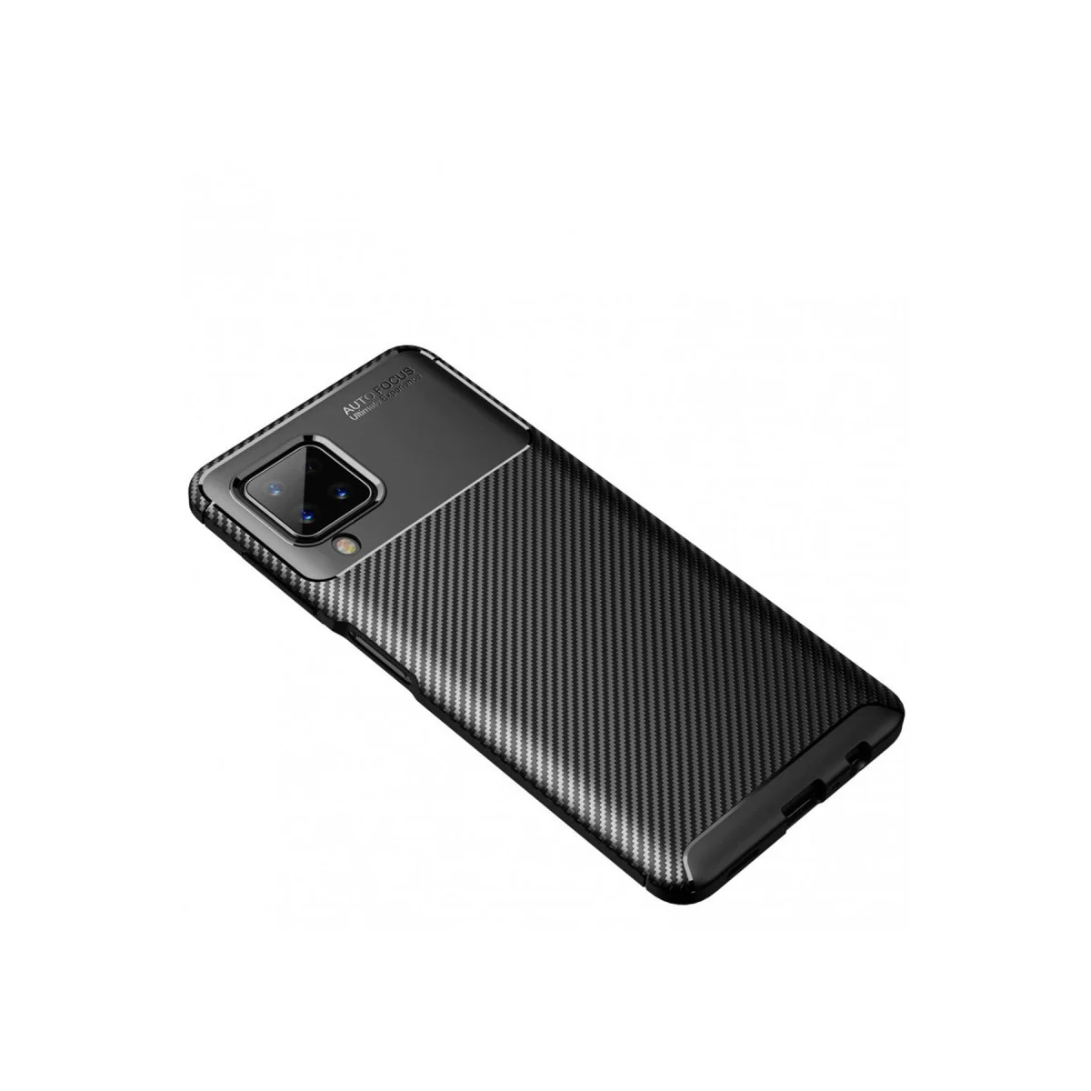 Galaxy A22 Kılıf Auto Focus Karbon Kapak - Siyah