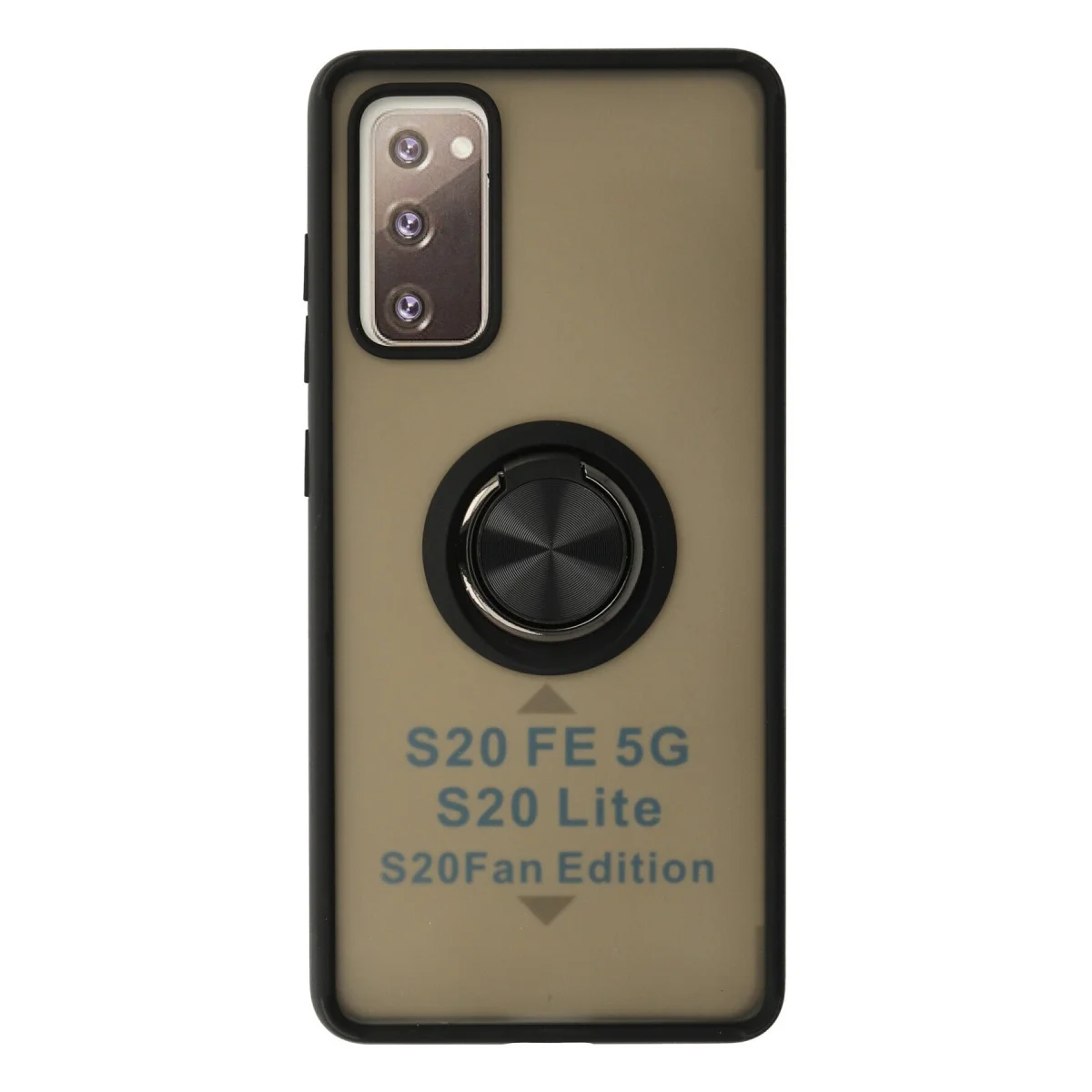 Galaxy S20 FE Kılıf Montreal Yüzüklü Silikon Kapak - Siyah