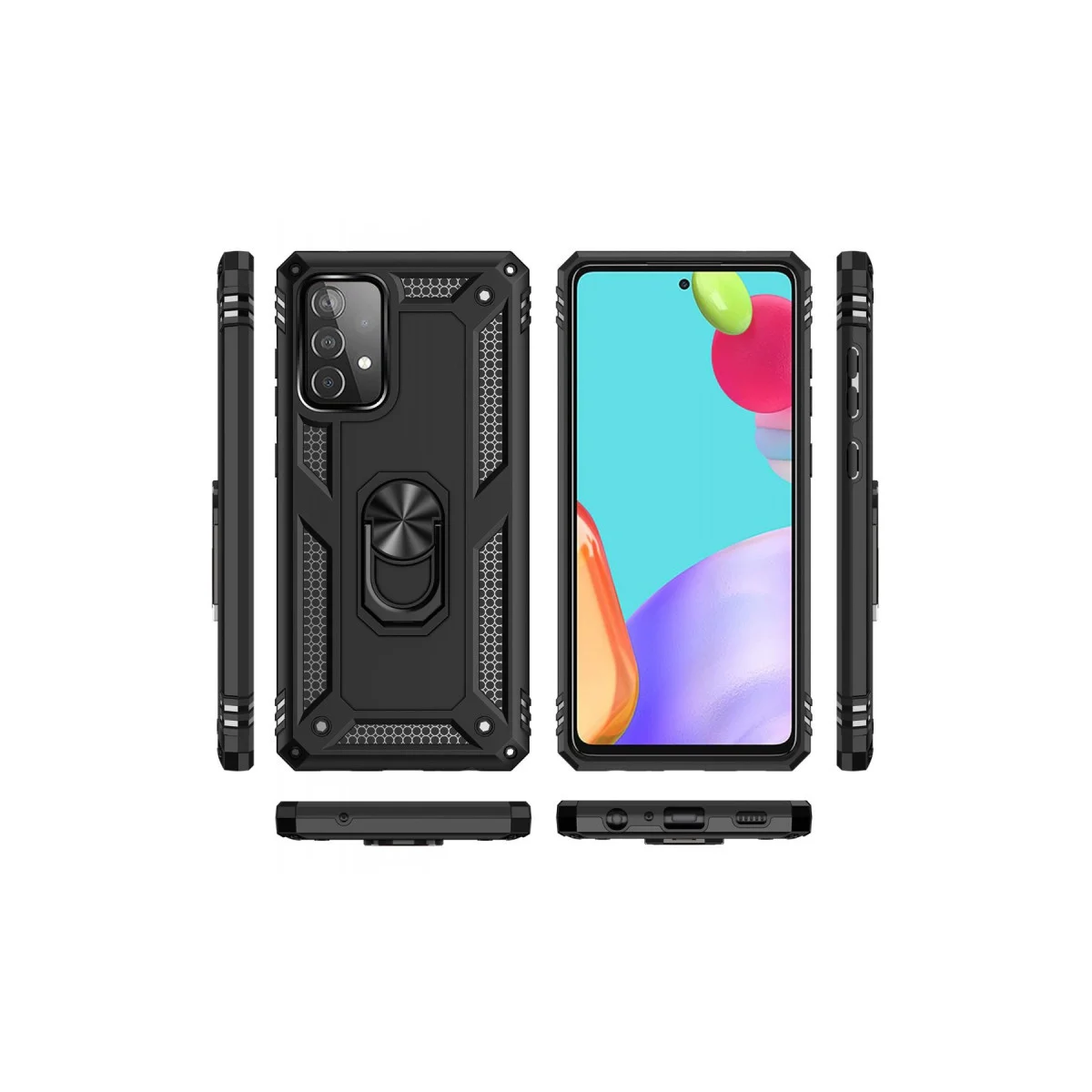 Galaxy A33 5G Kılıf Sofya Yüzüklü Silikon Kapak - Siyah