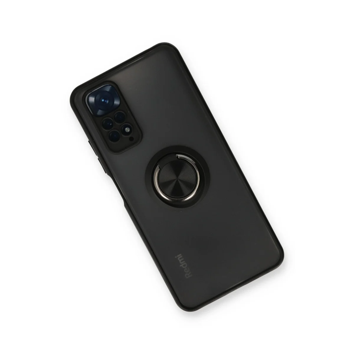 Redmi Note 11 Kılıf Montreal Yüzüklü Silikon Kapak - Siyah