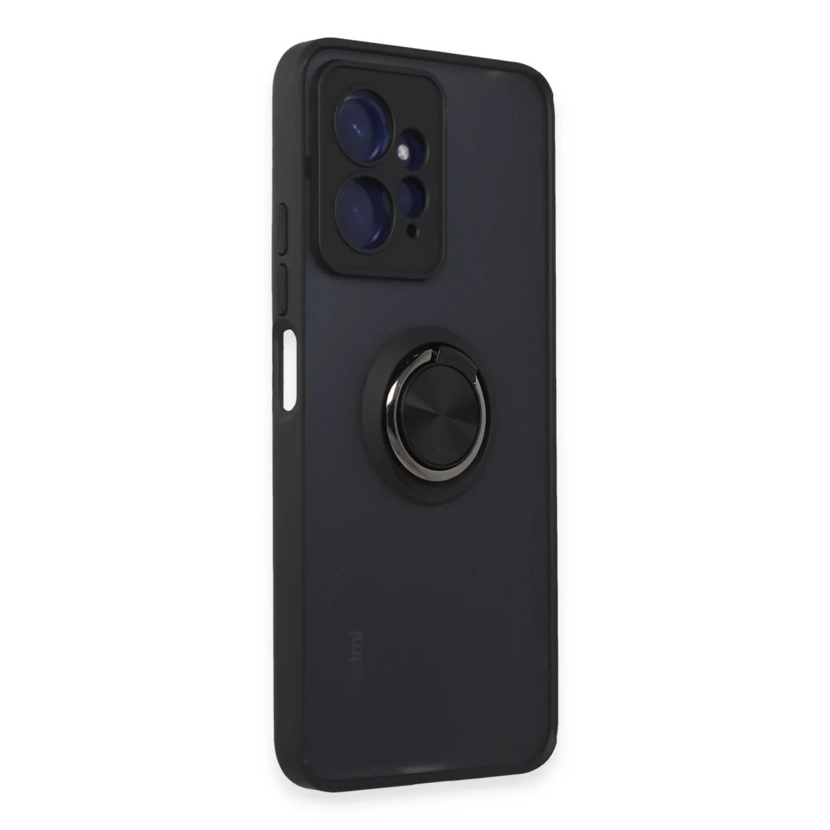 Redmi Note 12 4G Kılıf Montreal Yüzüklü Silikon Kapak - Siyah