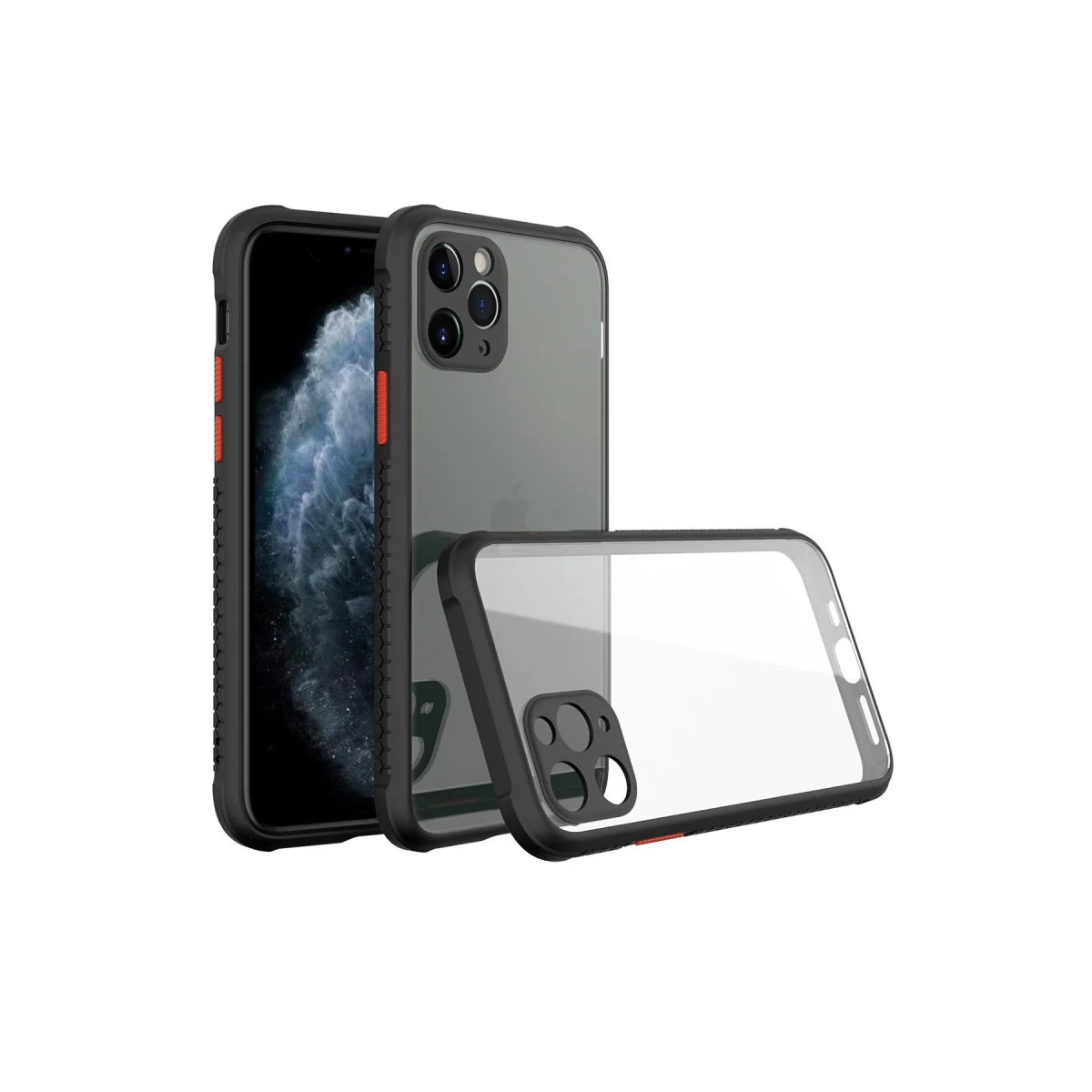 iPhone 11 Pro Kılıf Miami Şeffaf Silikon - Siyah