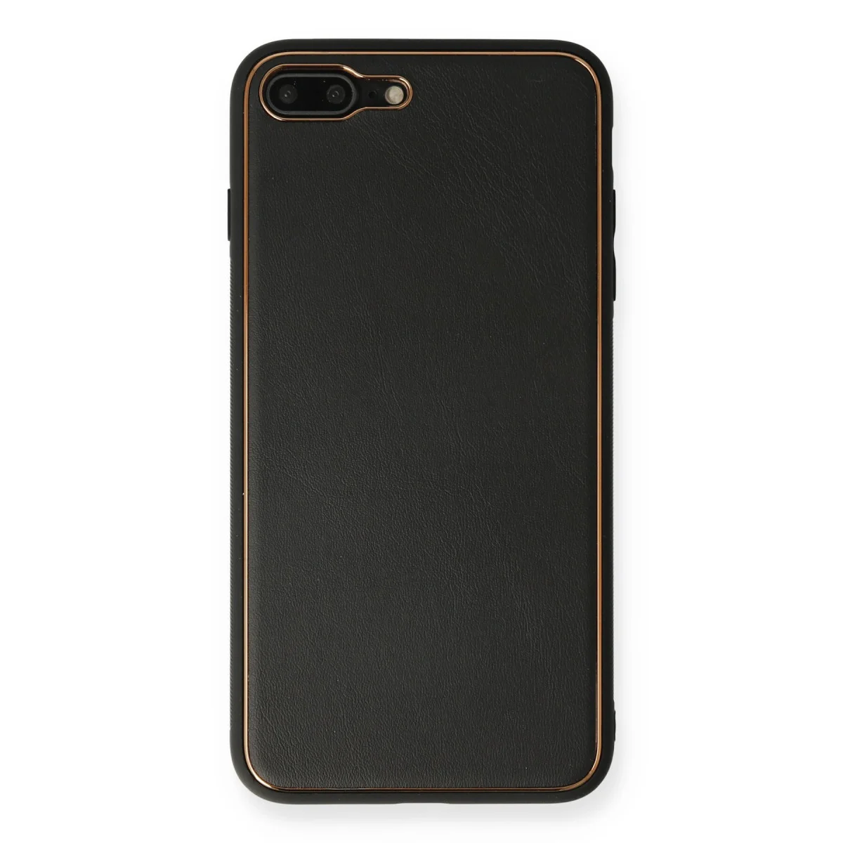 iPhone 7 Plus Kılıf Coco Deri Silikon Kapak - Siyah