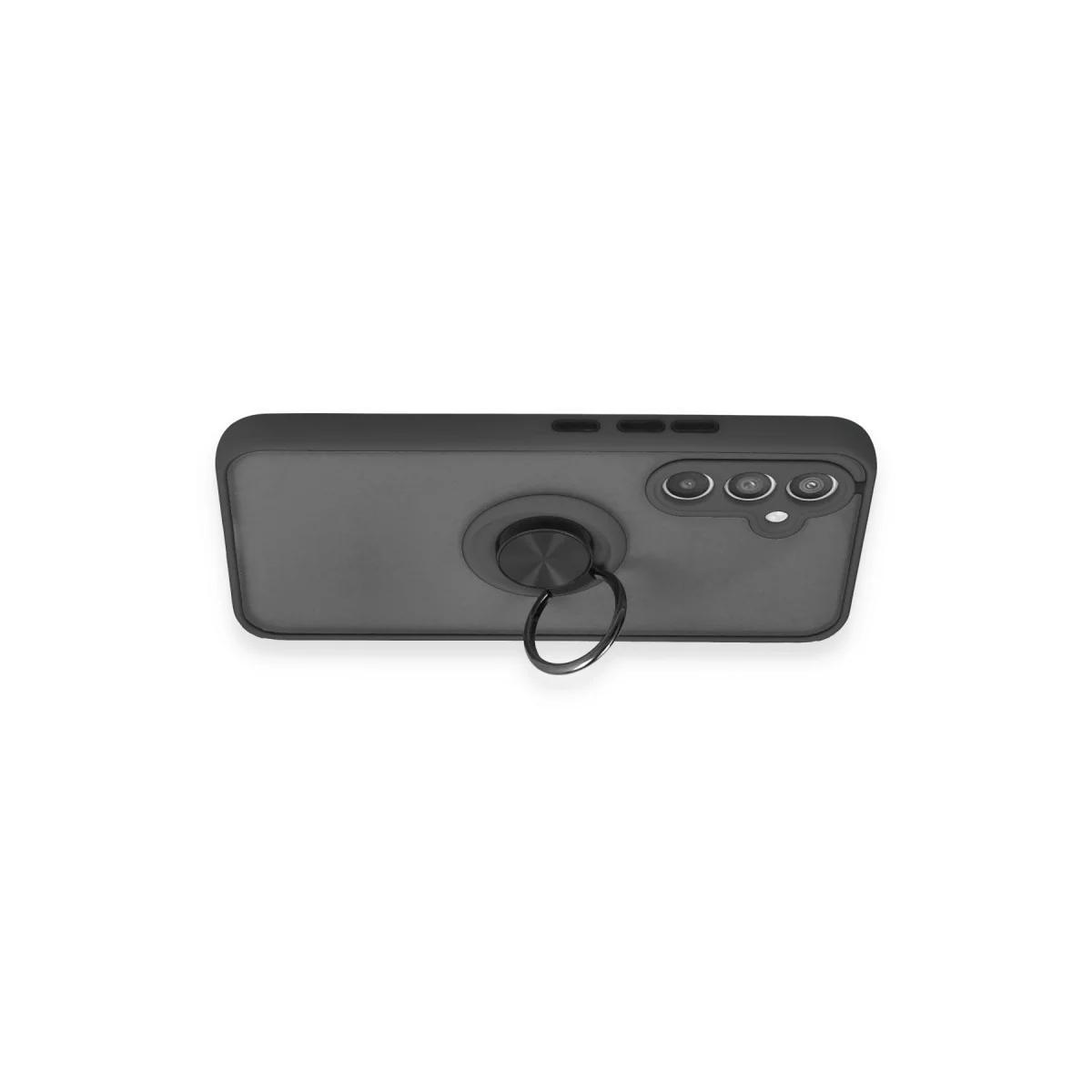 Galaxy A54 5G Kılıf Montreal Yüzüklü Silikon Kapak - Siyah