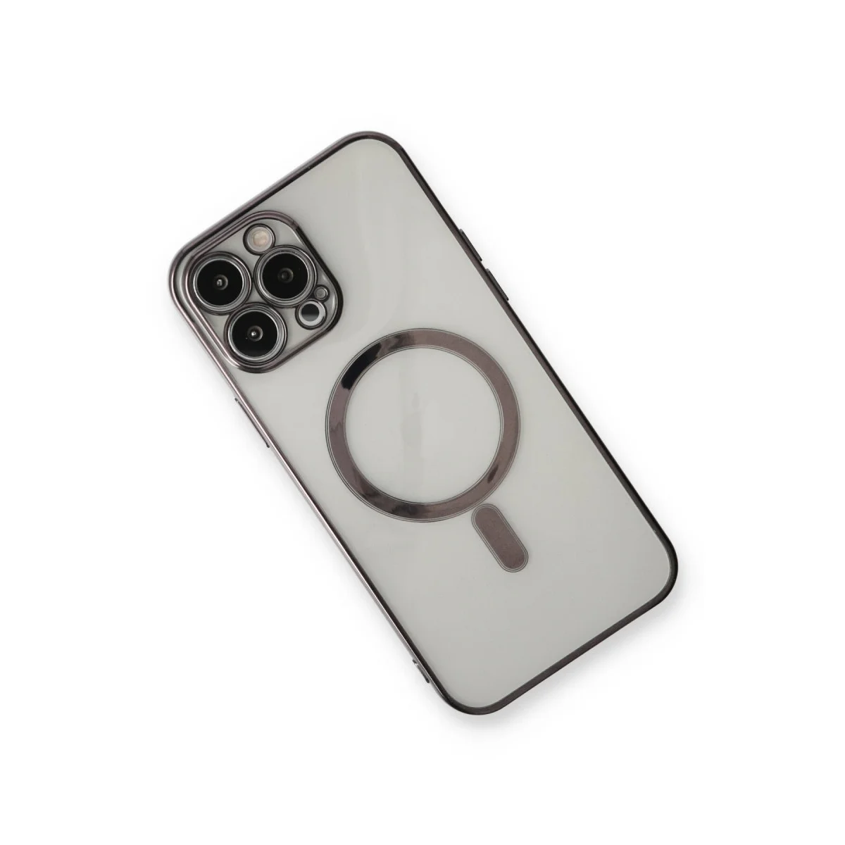 iPhone 13 Pro Max Kılıf Magneticsafe Lazer Silikon - Siyah