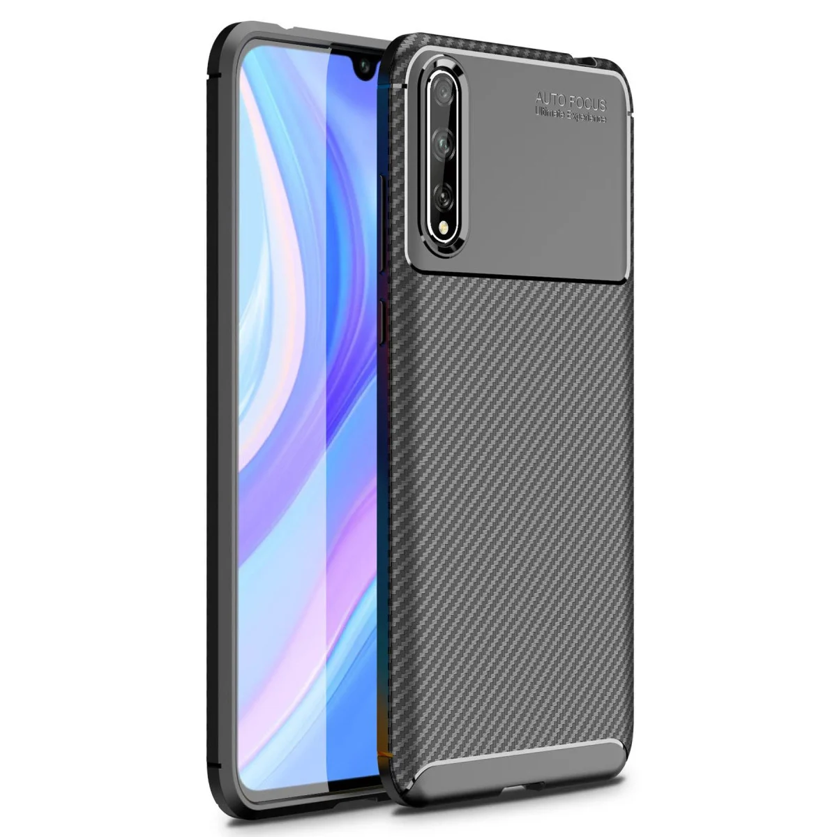 P Smart S Kılıf Auto Focus Karbon Kapak - Siyah