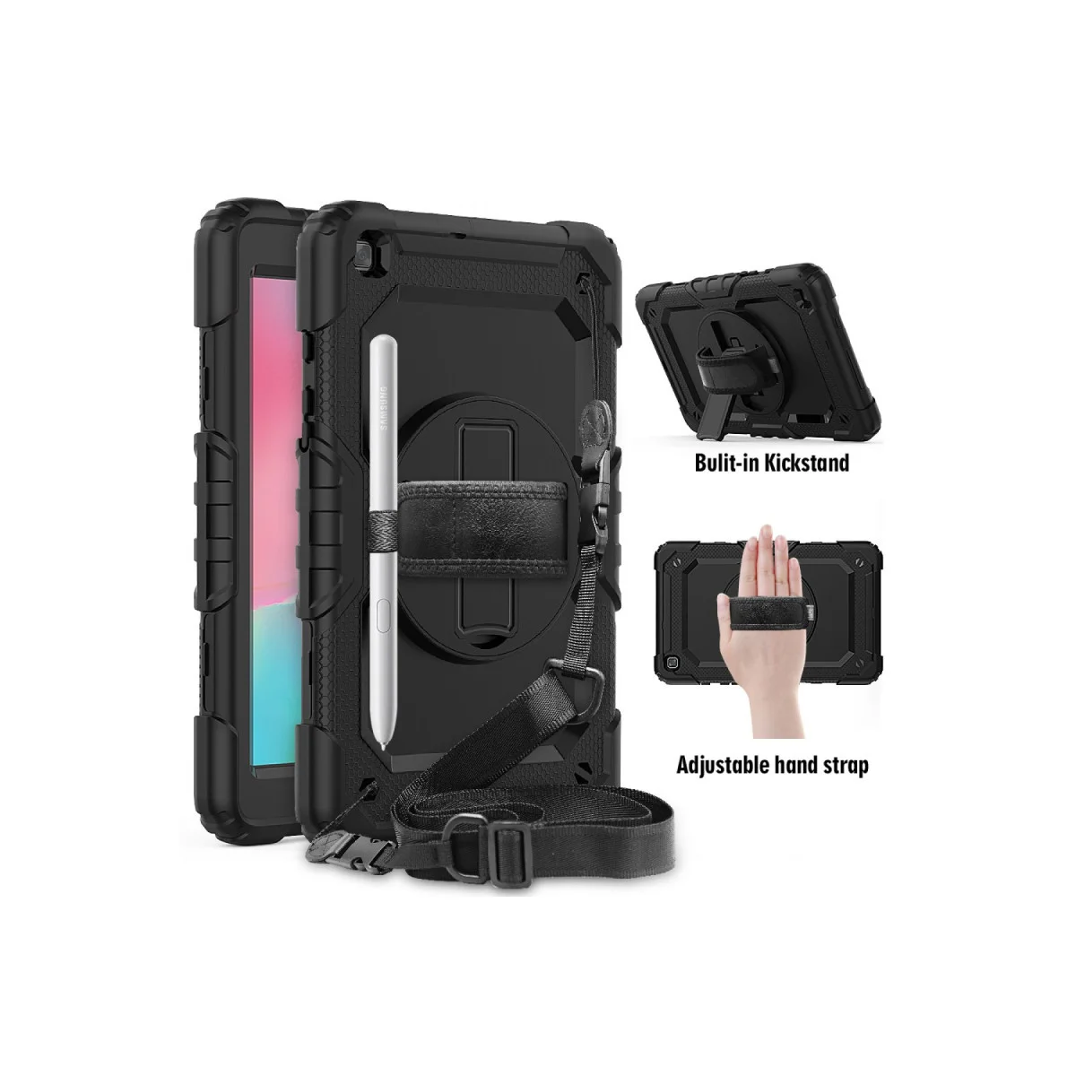 Galaxy T290 Tab A 8 Kılıf Pars Tablet Kapak - Siyah