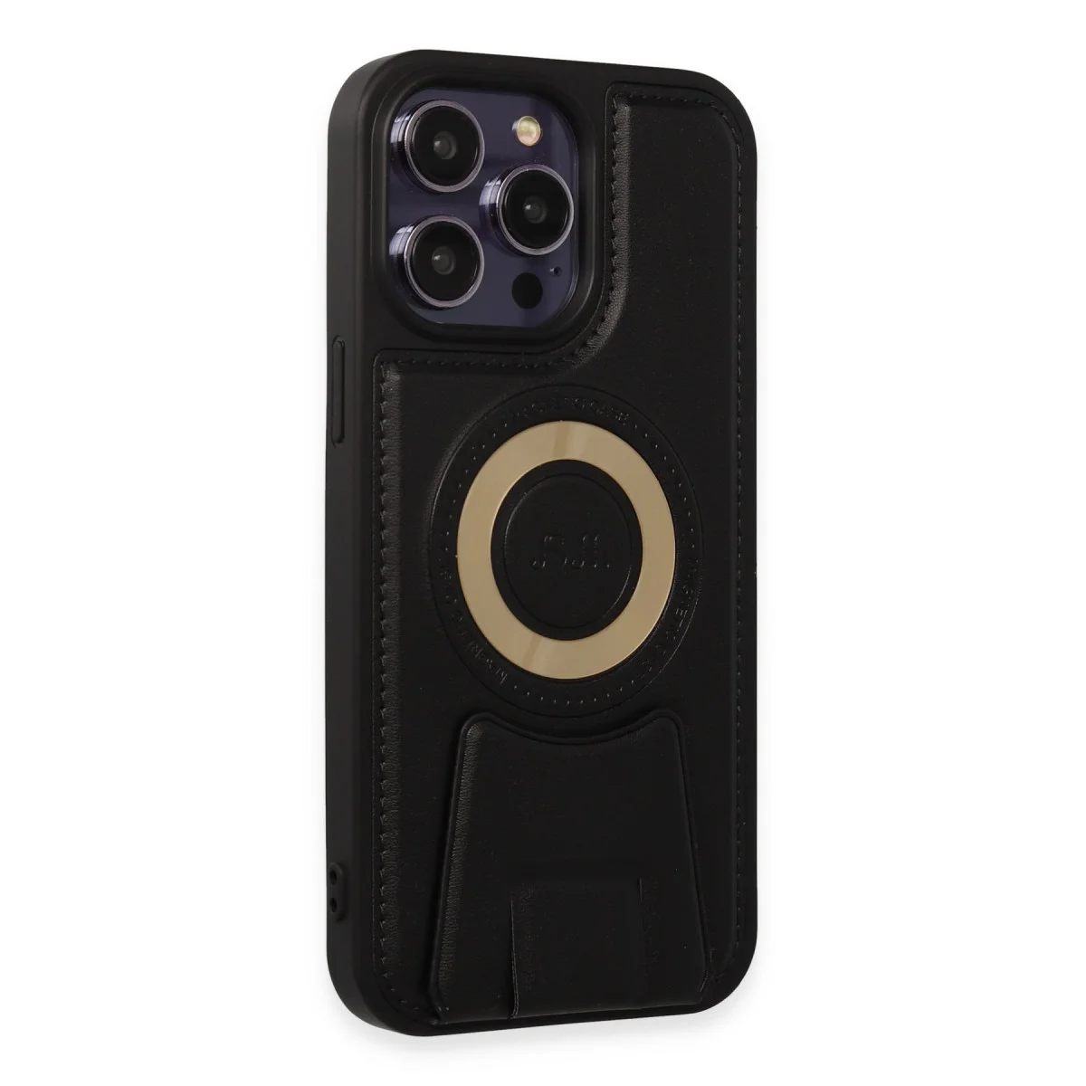 iPhone 14 Pro Kılıf Merkür Magneticsafe Standlı Kapak - Siyah