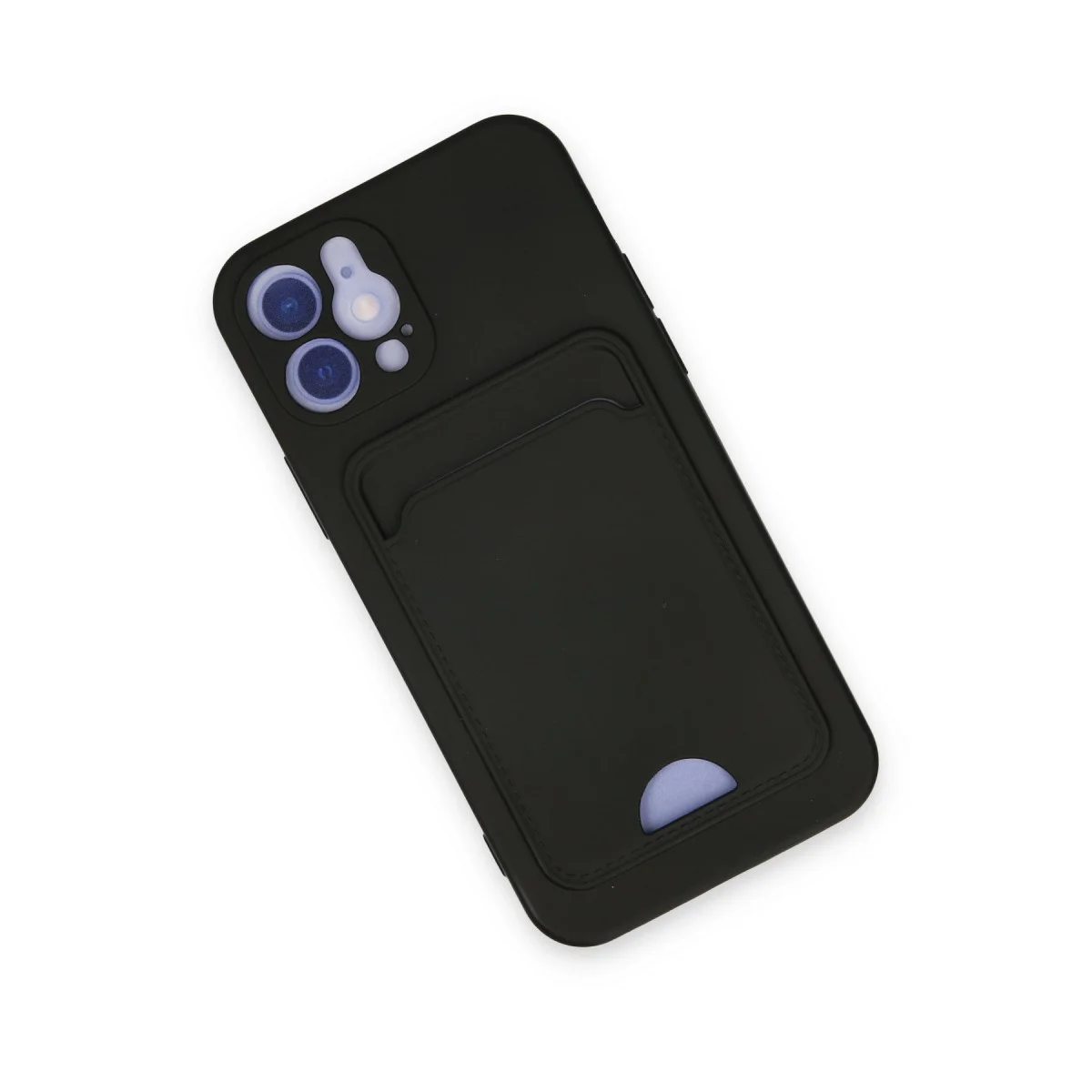 iPhone 12 Kılıf Kelvin Kartvizitli Silikon - Siyah