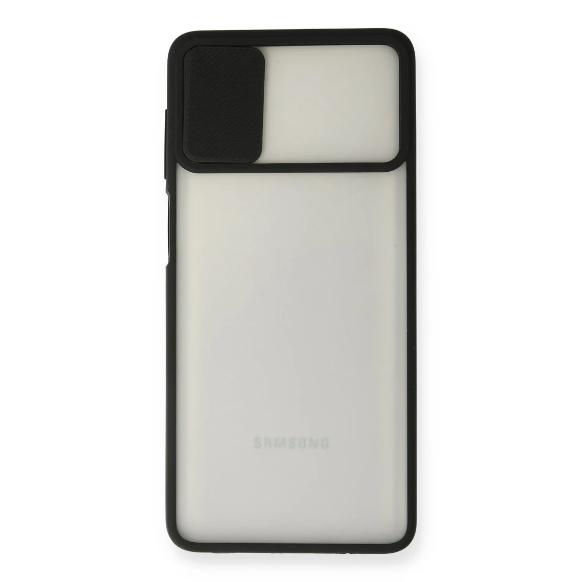 Galaxy M51 Kılıf Palm Buzlu Kamera Sürgülü Silikon - Siyah
