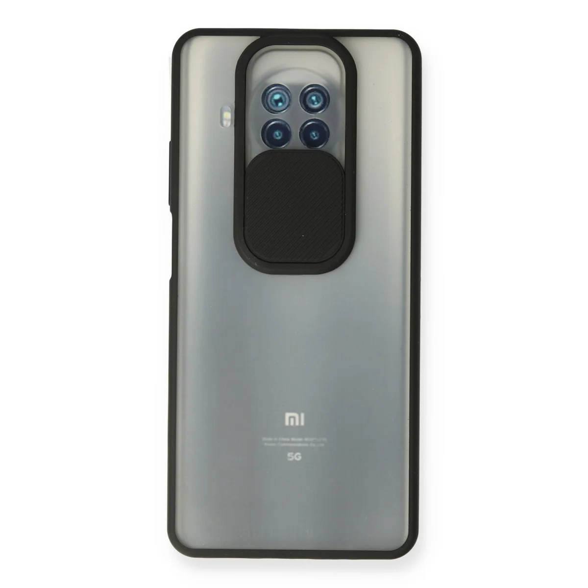 Mi 10T Lite Kılıf Palm Buzlu Kamera Sürgülü Silikon - Siyah