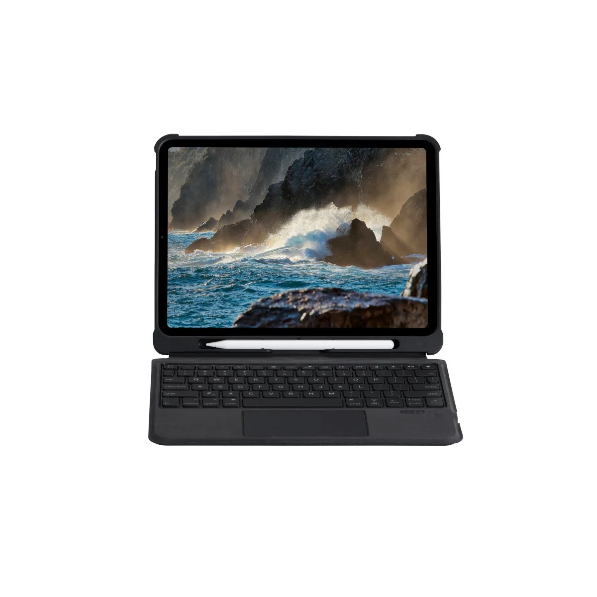 T5206D iPad 10.2 (7.nesil) Kılıf İnter Ledli Klavyeli Tablet Kılıfı - Siyah