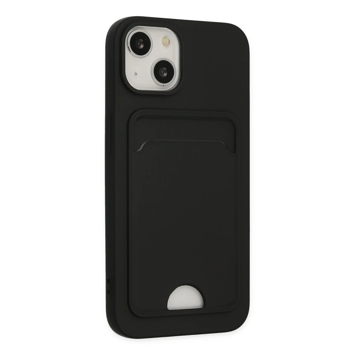 iPhone 14 Plus Kılıf Kelvin Kartvizitli Silikon - Siyah