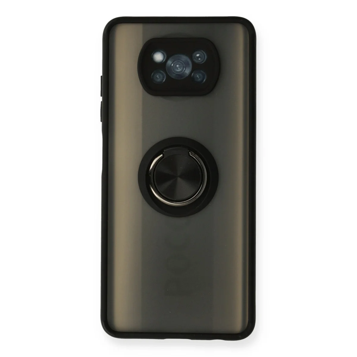 Pocophone X3 Kılıf Montreal Yüzüklü Silikon Kapak - Siyah