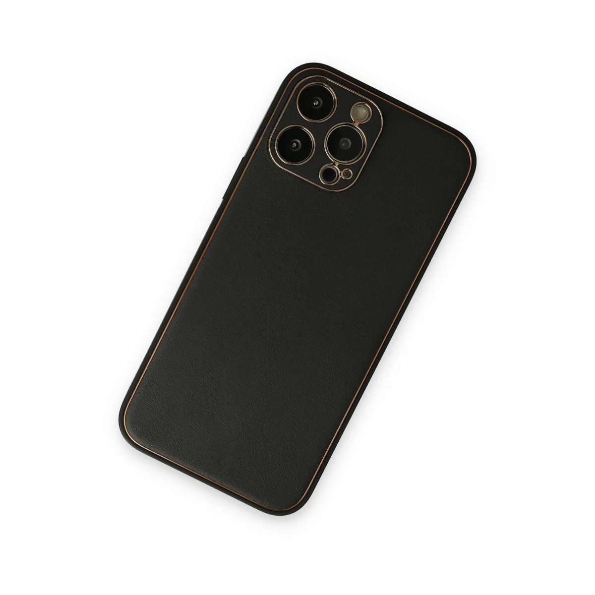 iPhone 14 Pro Kılıf Coco Deri Silikon Kapak - Siyah