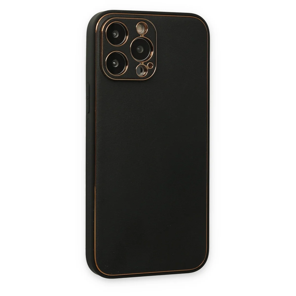 iPhone 14 Pro Kılıf Coco Deri Silikon Kapak - Siyah